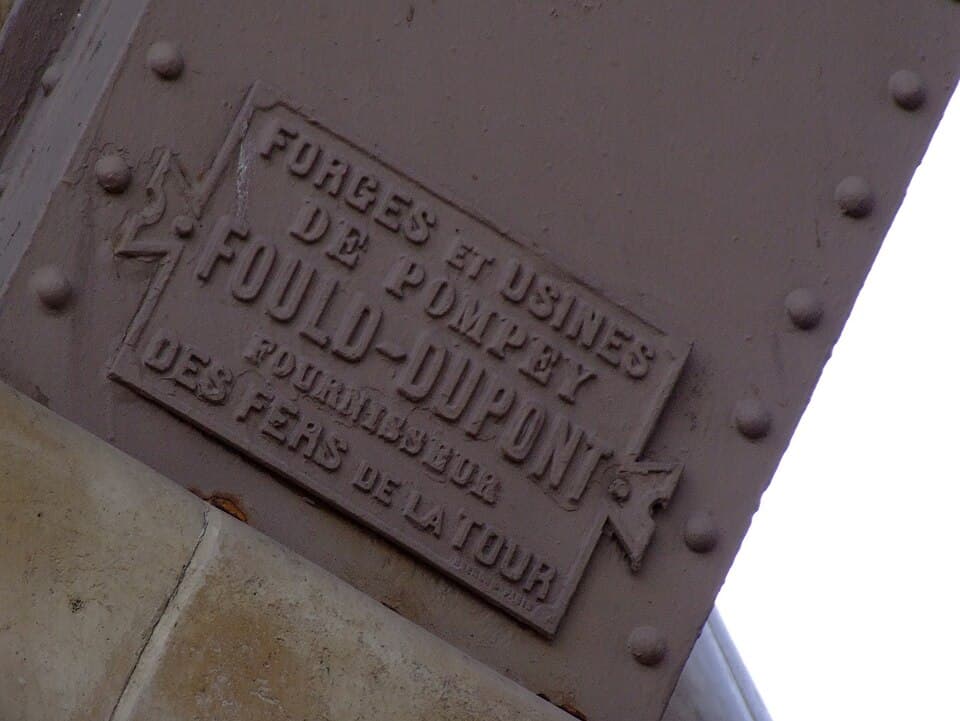 Puddled Iron Plaque — Tour Eiffel audio guide stop