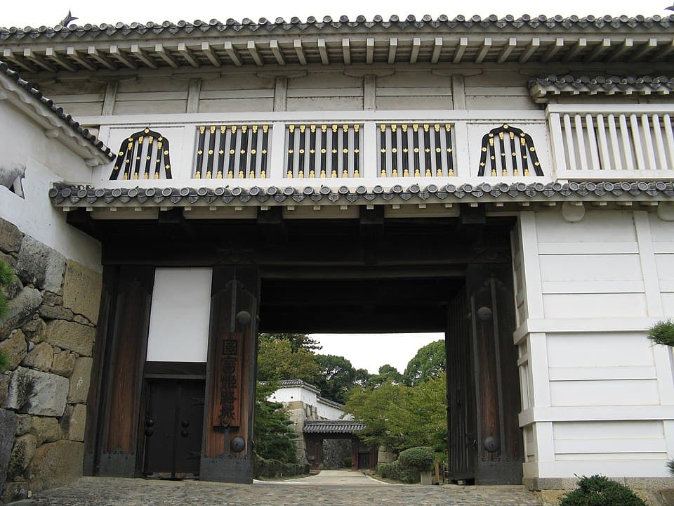 Hishi Gate Close-up — Himeji Castle audio guide stop