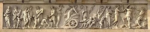 attic relief on the Brandenburg Gate — Brandenburger Tor audio guide stop