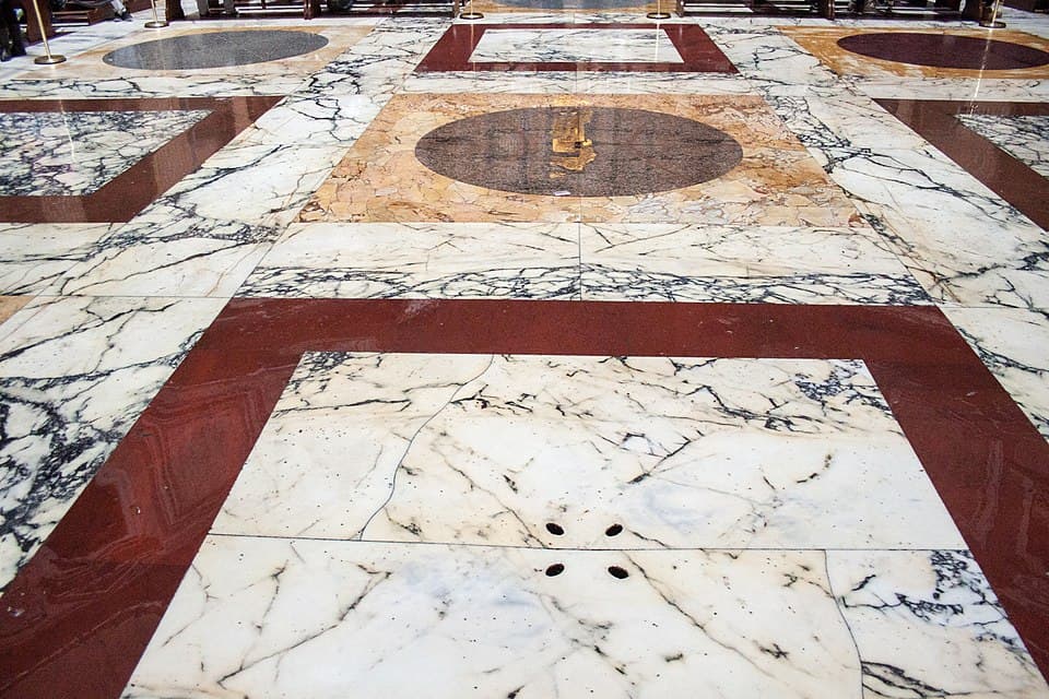 Geometric Marble Floor — Pantheon audio guide stop