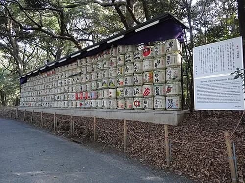 Barrels of Sake Wrapped in Straw