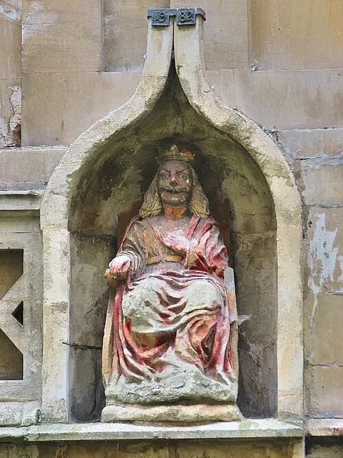 Statue of King Bladud — Roman Baths audio guide stop