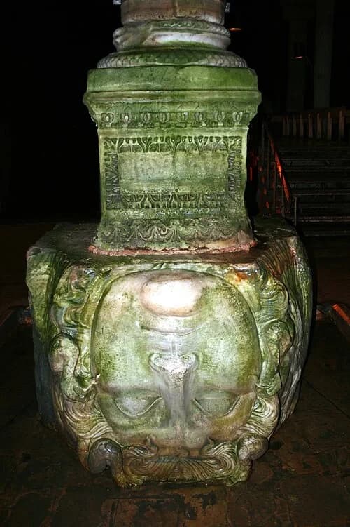 Upside-Down Medusa Head — Basilica Cistern audio guide stop