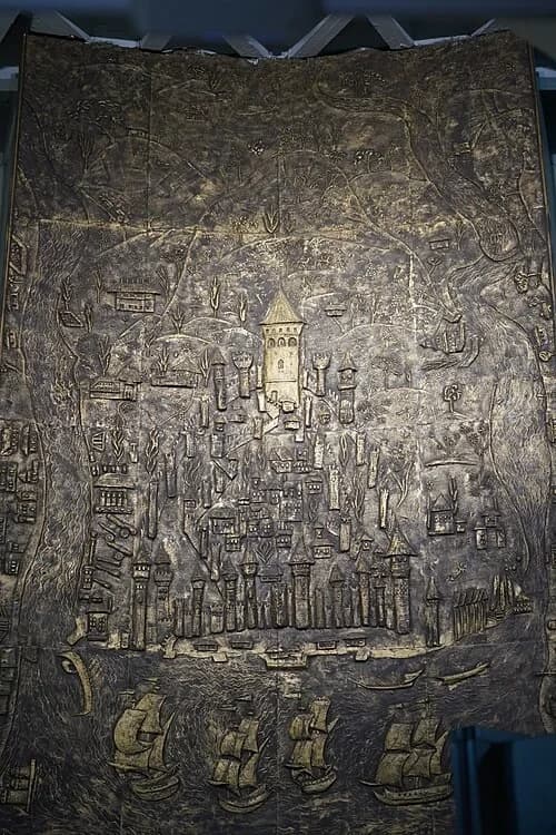 Medieval Galata Relief — Galata Tower audio guide stop