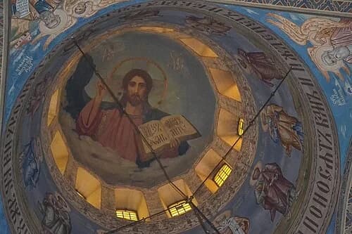 Christ Pantocrator Fresco — The Memorial Temple of the Birth of Christ audio guide stop