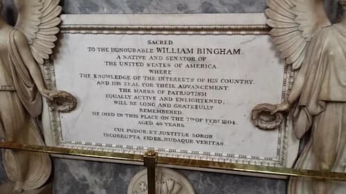 Senator William Bingham Memorial — Bath Abbey audio guide stop