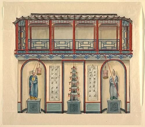 Sketch of the Entrance Hall — Royal Pavilion audio guide stop
