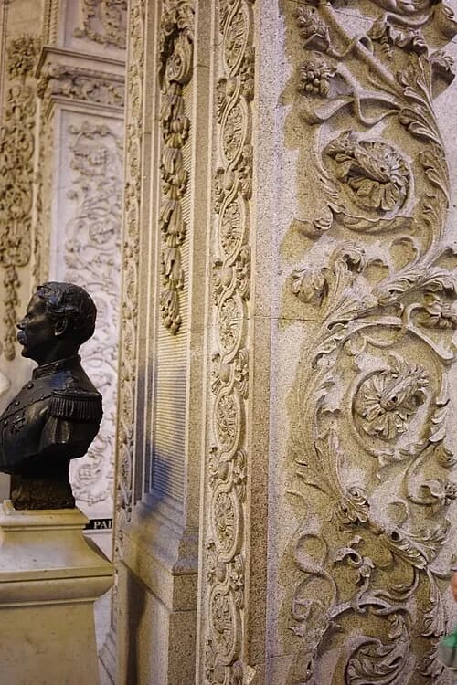 Carved Granite Detail — Palácio da Bolsa audio guide stop