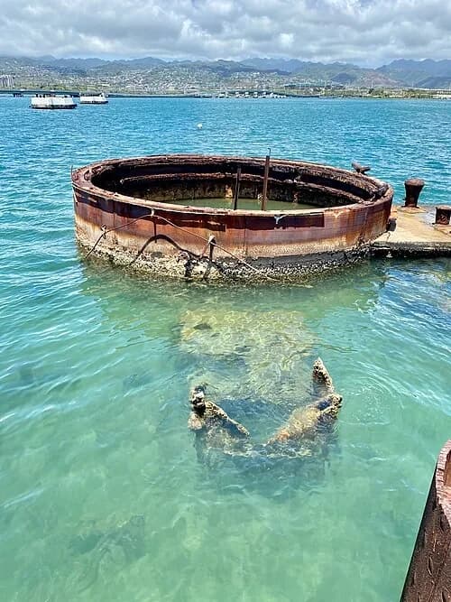 Turret III Barbette — USS Arizona Memorial audio guide stop