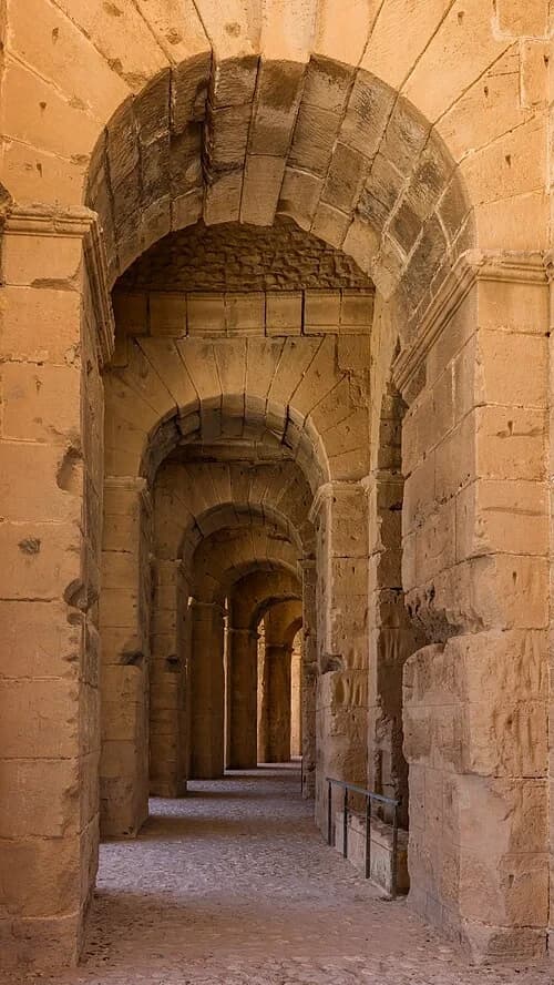 Die gewölbten Galerien — Amphithéâtre d'El Jem