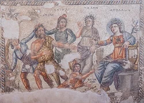 Mosaik von Apollo und Marsyas — Αρχαιολογικό Πάρκο Πάφου